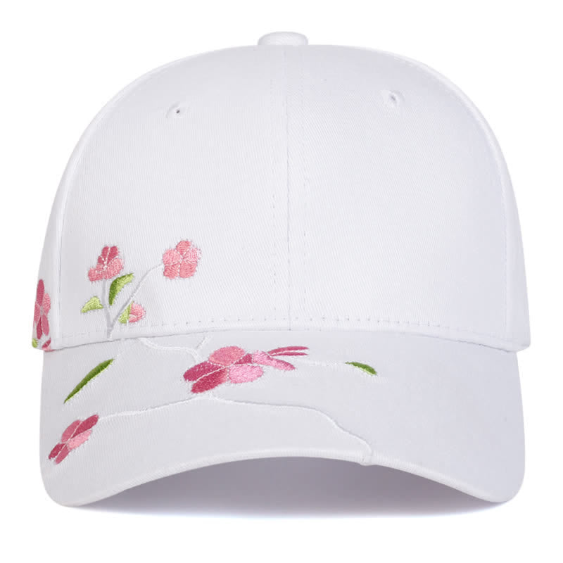 Cappellino da baseball regolabile con ricamo floreale rosa sul lato - image 8