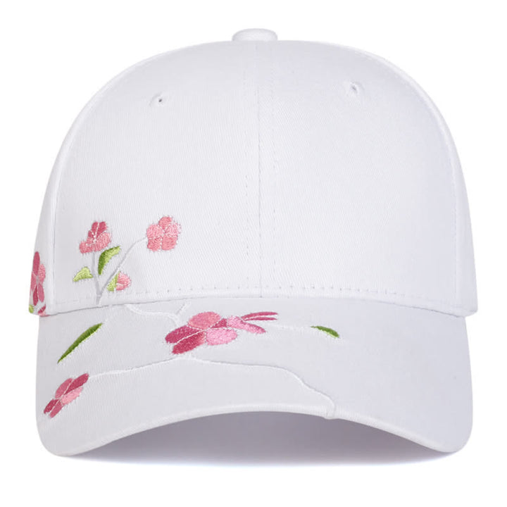 Cappellino da baseball regolabile con ricamo floreale rosa sul lato - image 8