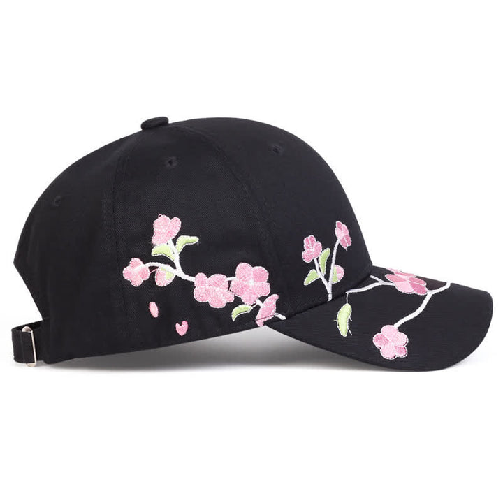 Cappellino da baseball regolabile con ricamo floreale rosa sul lato - image 3