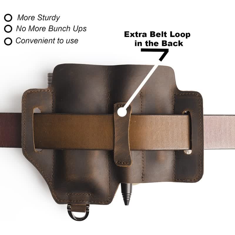 Borsa da cintura in pelle per torcia elettrica, coltello pieghevole, custodia per attrezzi EDC - image 6