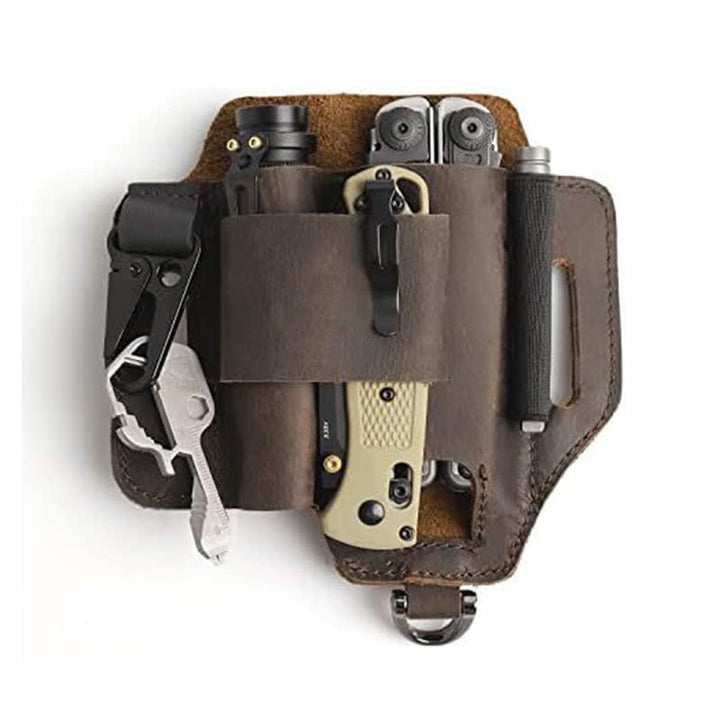 Borsa da cintura in pelle per torcia elettrica, coltello pieghevole, custodia per attrezzi EDC - image 7