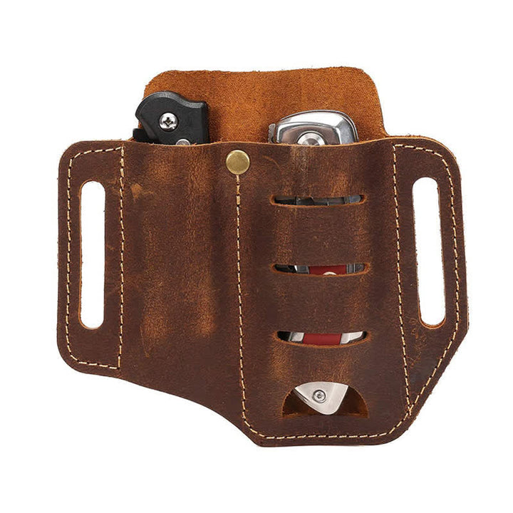 Borsa da cintura in pelle per torcia elettrica, coltello pieghevole, custodia per attrezzi EDC - image 1
