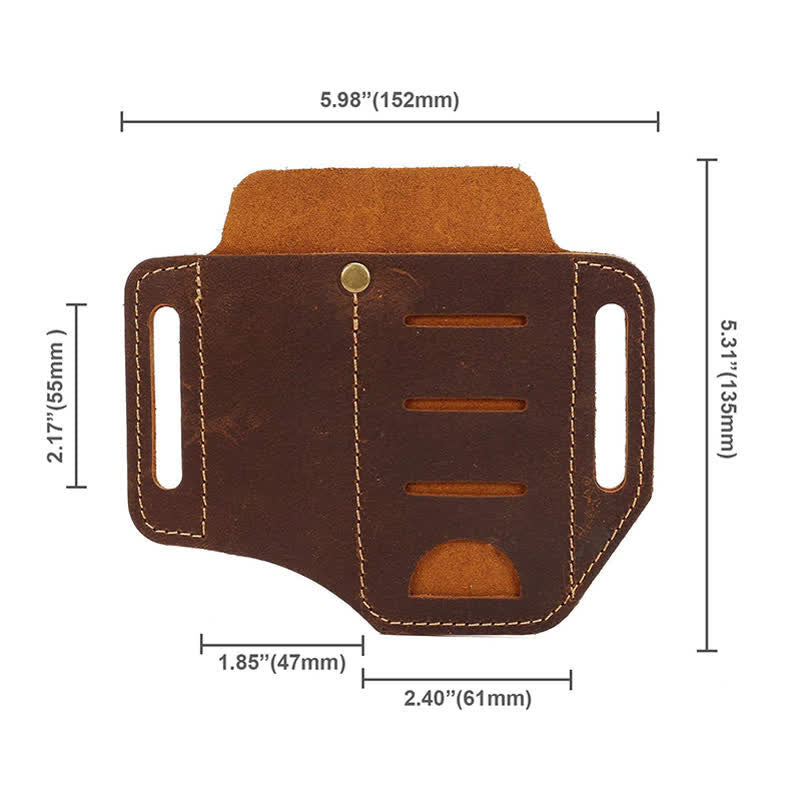 Borsa da cintura in pelle per torcia elettrica, coltello pieghevole, custodia per attrezzi EDC - image 4