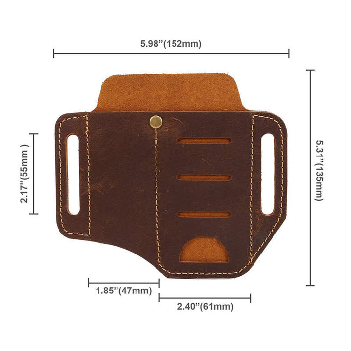 Borsa da cintura in pelle per torcia elettrica, coltello pieghevole, custodia per attrezzi EDC - image 4