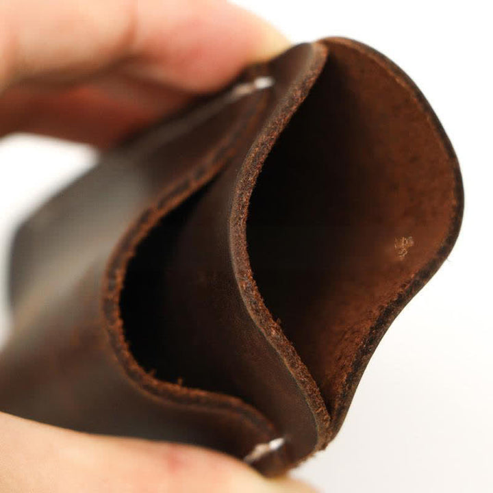 Fodero per coltello pieghevole con fondo aperto orizzontale, borsa da cintura in pelle - image 3