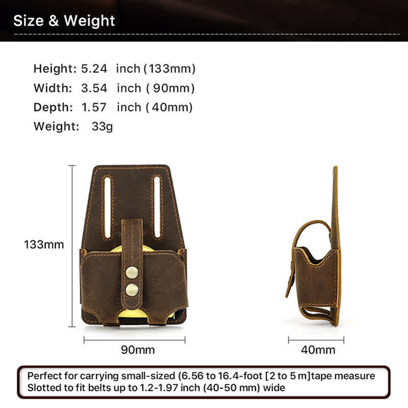 Borsa da cintura in pelle con custodia in acciaio da 5 m per caffè - image 7