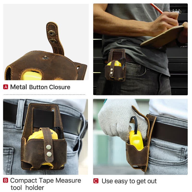 Borsa da cintura in pelle con custodia in acciaio da 5 m per caffè - image 4