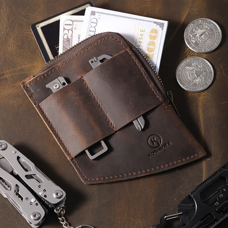 Portafoglio tascabile EDC con cintura in pelle a forma curva - image 2
