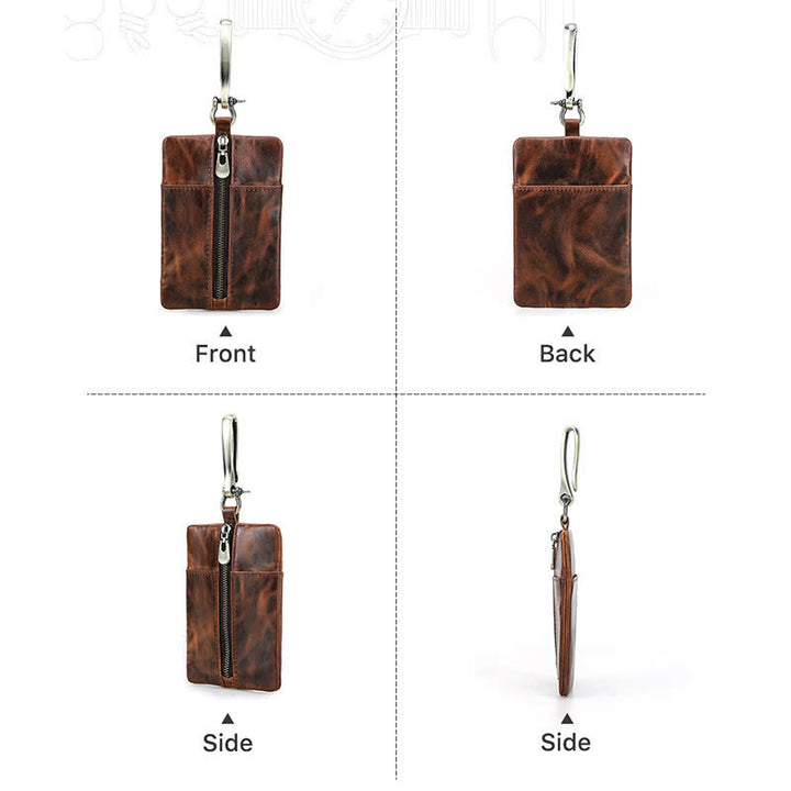 Borsa da cintura in pelle per riporre gli attrezzi da esterno con grande fibbia a gancio - image 7