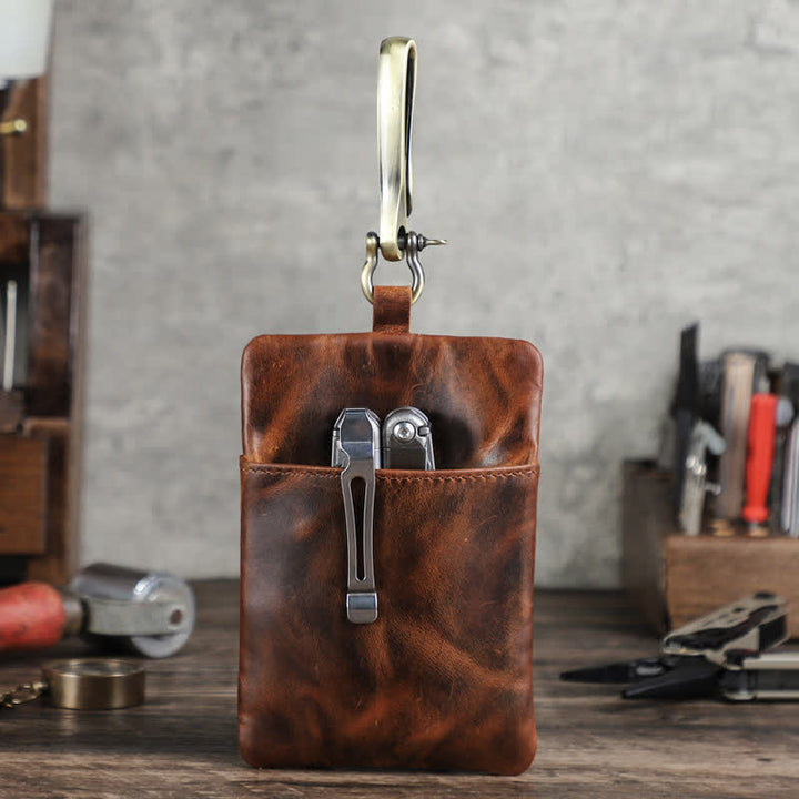 Borsa da cintura in pelle per riporre gli attrezzi da esterno con grande fibbia a gancio - image 3