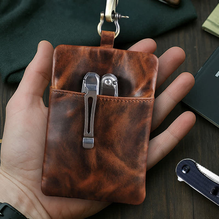 Borsa da cintura in pelle per riporre gli attrezzi da esterno con grande fibbia a gancio - image 12