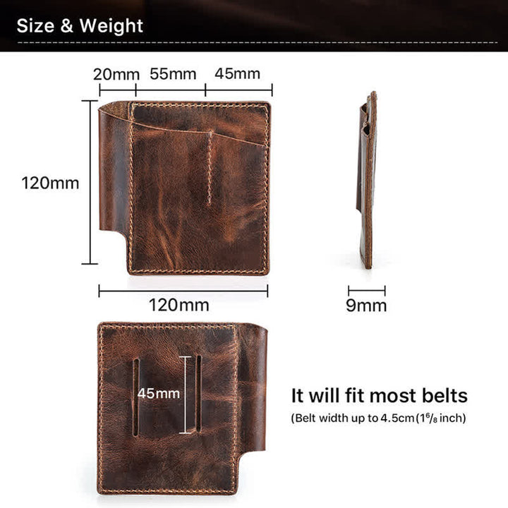 Borsa da cintura organizer tascabile EDC in pelle retrò - image 6
