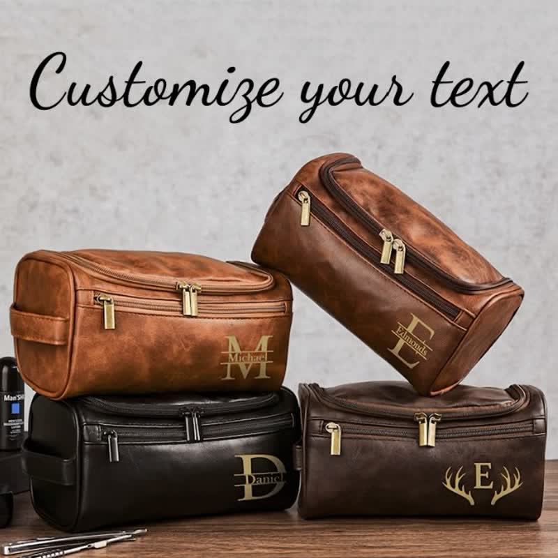 Borsa da viaggio in pelle con monogramma inciso al laser personalizzato - image 3