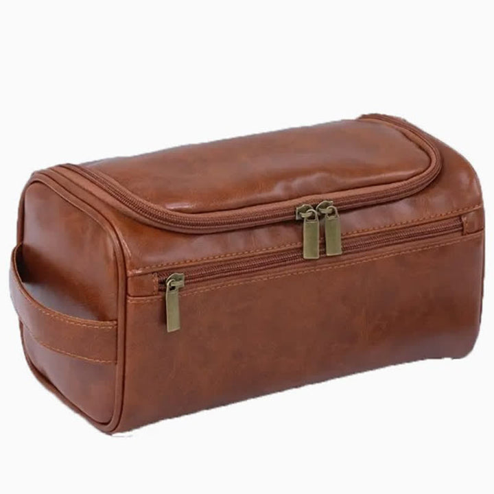 Borsa da viaggio in pelle con monogramma inciso al laser personalizzato - Marrone - image 2