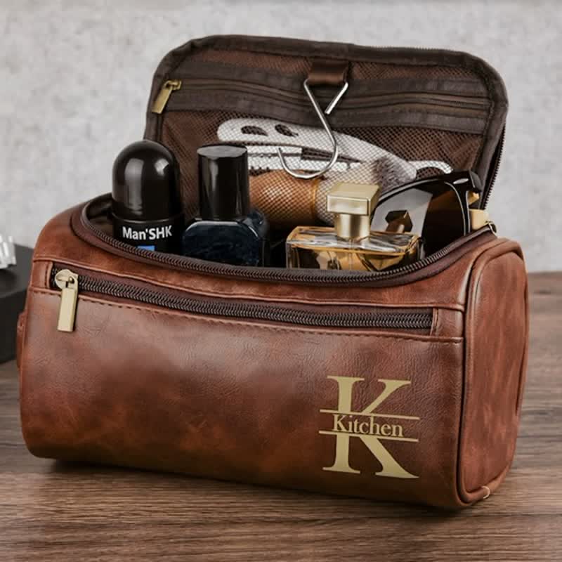 Borsa da viaggio in pelle con monogramma inciso al laser personalizzato - image 1