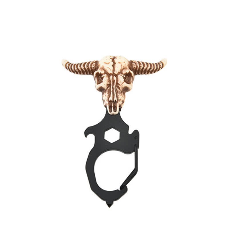 Pratico portachiavi a forma di testa di toro indiano con martello spezzatore - Testa di toro - Nero - image 6