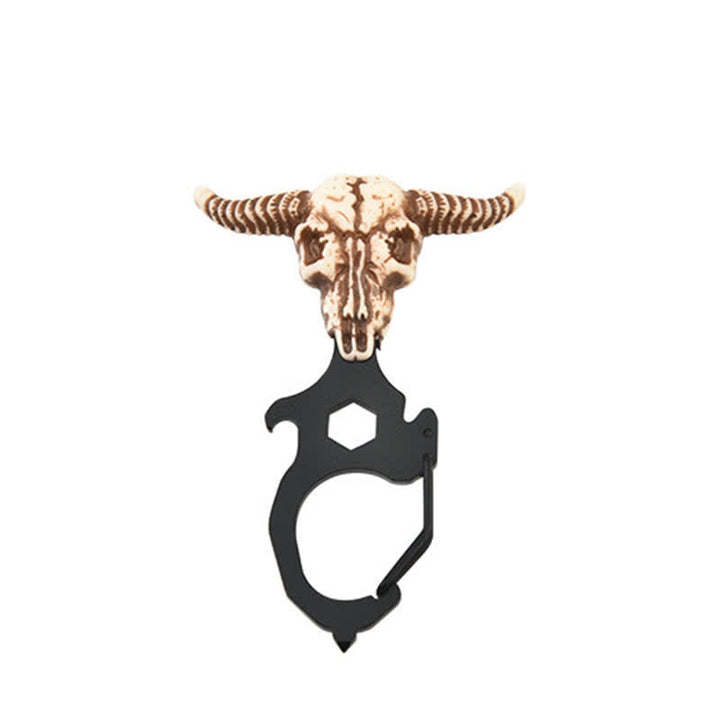 Pratico portachiavi a forma di testa di toro indiano con martello spezzatore - Testa di toro - Nero - image 6