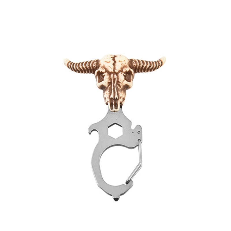 Pratico portachiavi a forma di testa di toro indiano con martello spezzatore - Testa di toro - Argento - image 2