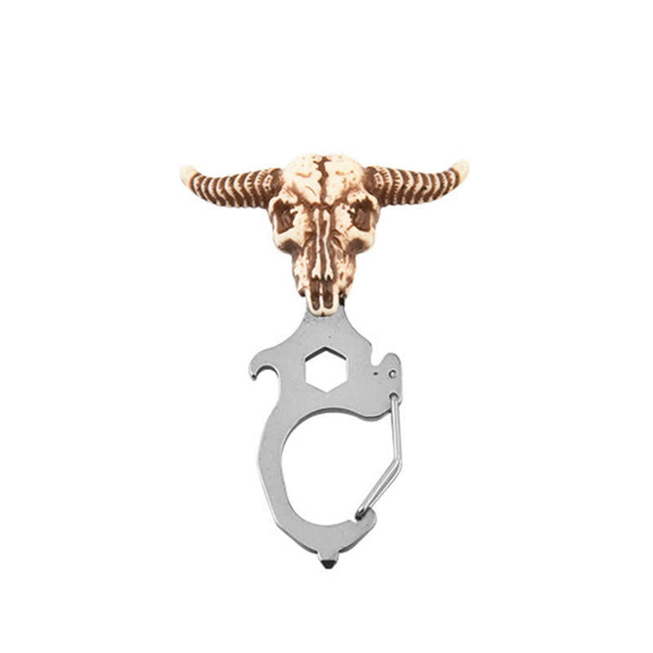 Pratico portachiavi a forma di testa di toro indiano con martello spezzatore - Testa di toro - Argento - image 2