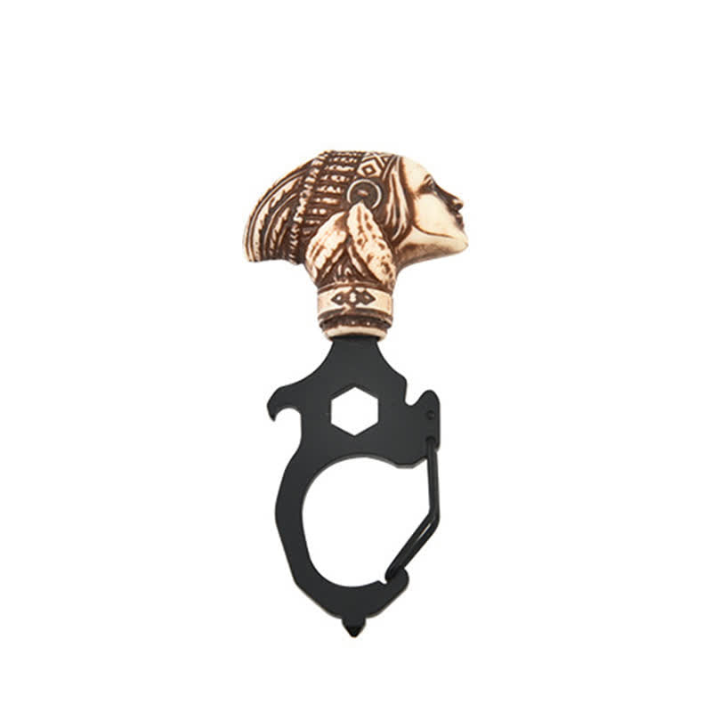 Pratico portachiavi a forma di testa di toro indiano con martello spezzatore - Testa indiana - Nero - image 10