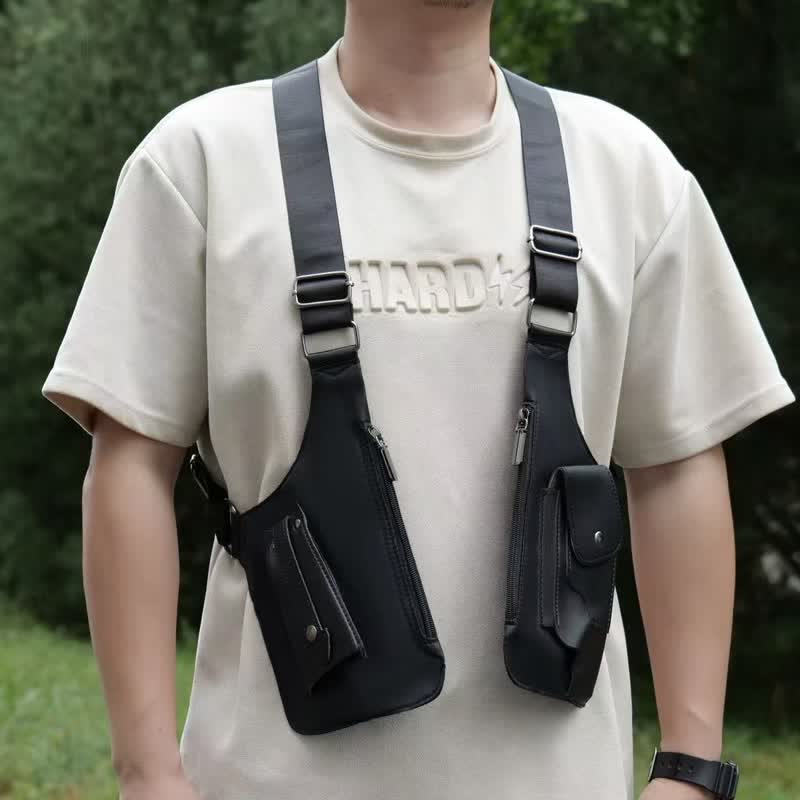 Borsa ascellare doppia con tracolla nascosta antifurto - Nero - image 1