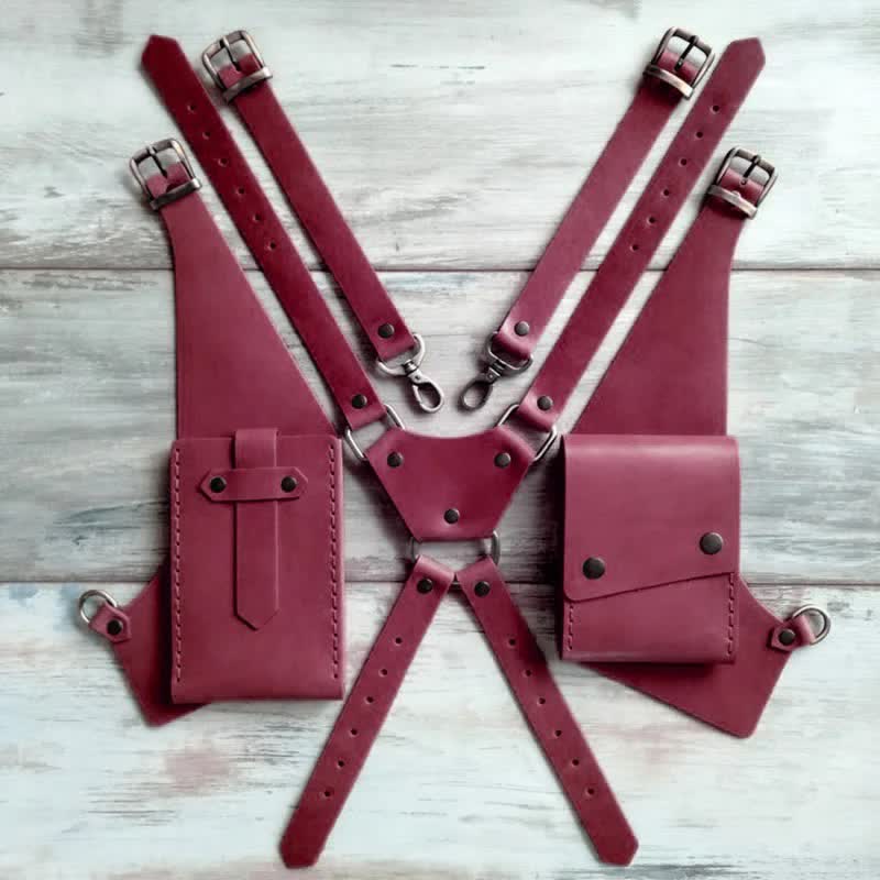 Borsa a tracolla doppia nascosta antifurto per esterni - Rosso - image 6