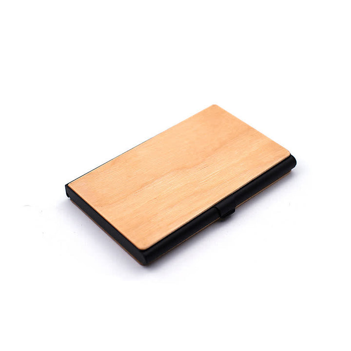 Porta biglietti da visita in legno con nome inciso personalizzato - Ciliegia / Nero - image 10