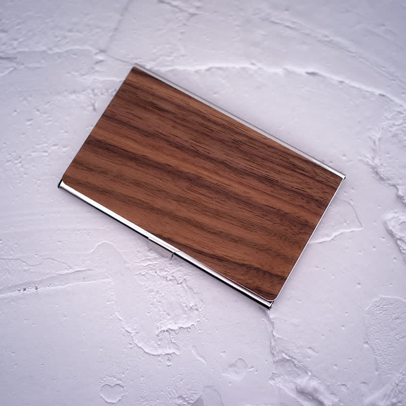 Porta biglietti da visita in legno con nome inciso personalizzato - image 6