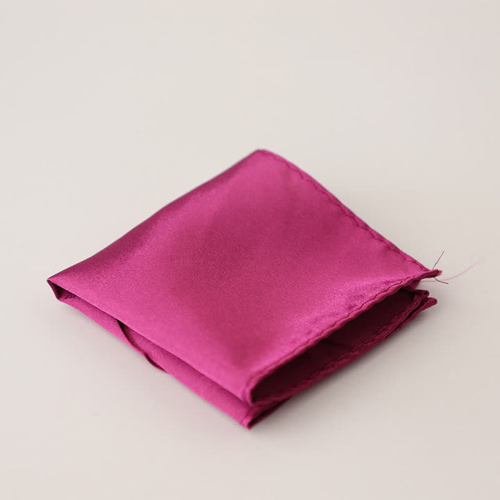 Fazzoletto da taschino semplice da uomo, tinta unita, per feste di matrimonio - Rosa intenso - image 16