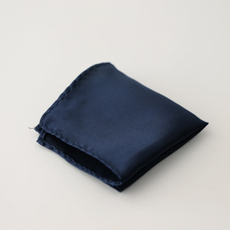Fazzoletto da taschino semplice da uomo, tinta unita, per feste di matrimonio - Blu notte - image 25