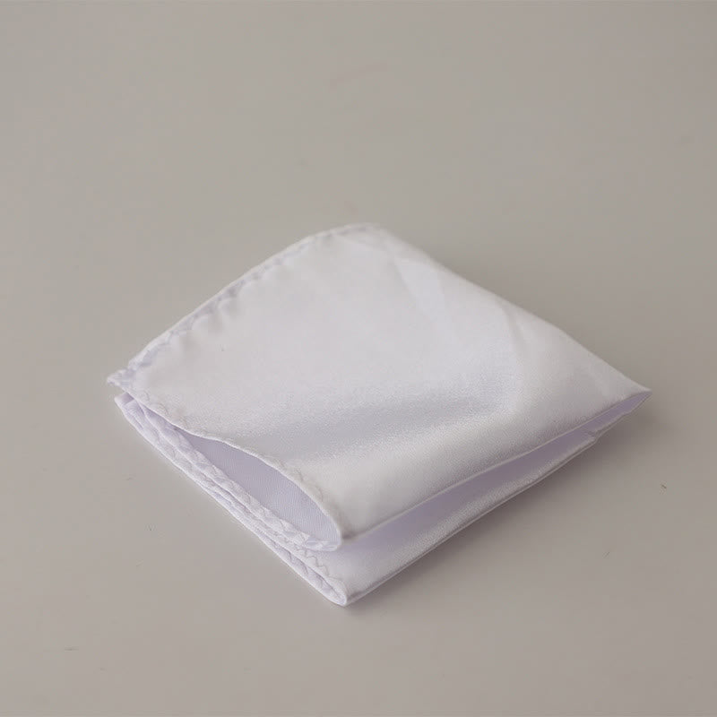 Fazzoletto da taschino semplice da uomo, tinta unita, per feste di matrimonio - Bianco - image 20