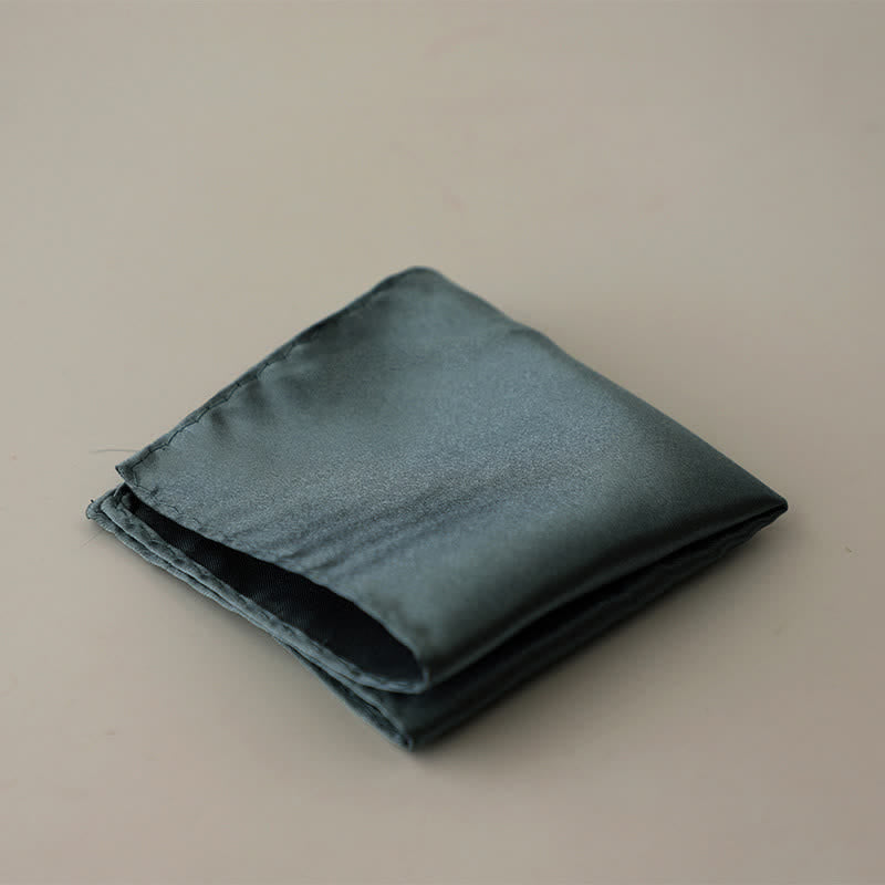 Fazzoletto da taschino semplice da uomo, tinta unita, per feste di matrimonio - Grigio ardesia - image 8