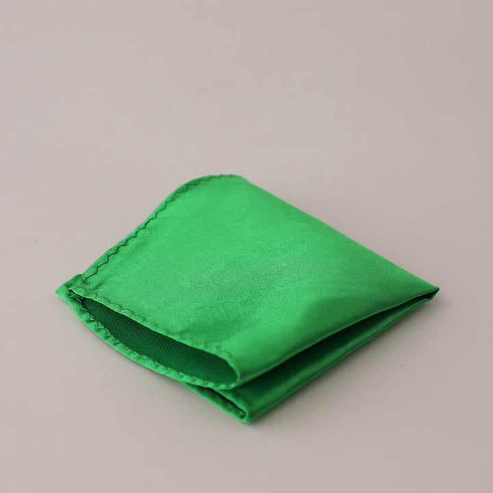 Fazzoletto da taschino semplice da uomo, tinta unita, per feste di matrimonio - Verde lime - image 30