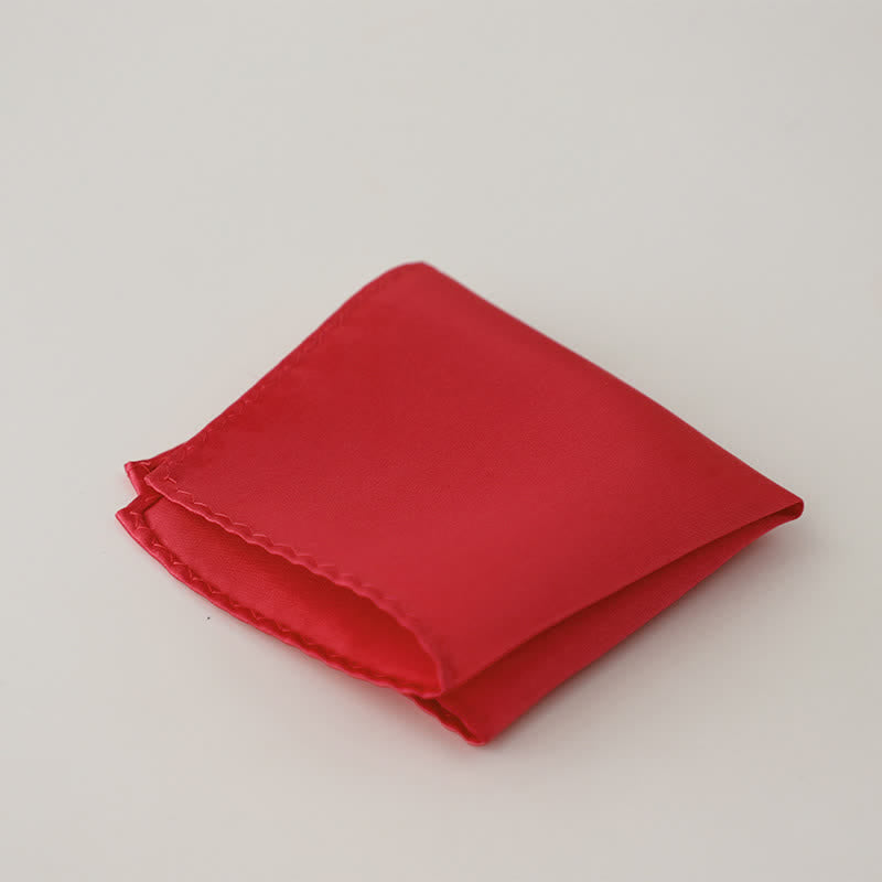 Fazzoletto da taschino semplice da uomo, tinta unita, per feste di matrimonio - Rosso - image 14
