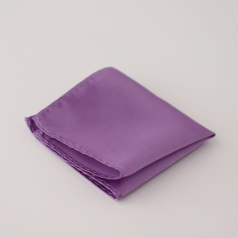 Fazzoletto da taschino semplice da uomo, tinta unita, per feste di matrimonio - Viola - image 18
