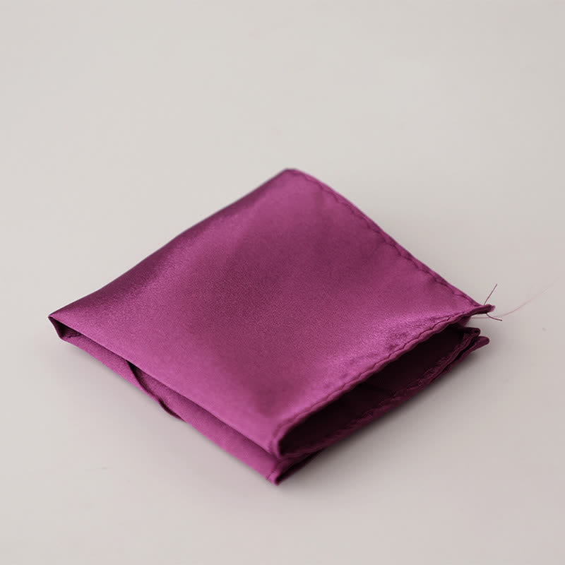 Fazzoletto da taschino semplice da uomo, tinta unita, per feste di matrimonio - Rosso viola medio - image 17