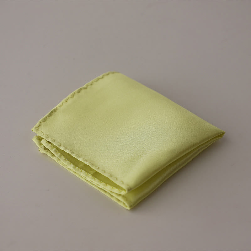 Fazzoletto da taschino semplice da uomo, tinta unita, per feste di matrimonio - VerdeGiallo - image 31