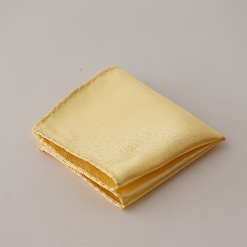 Fazzoletto da taschino semplice da uomo, tinta unita, per feste di matrimonio - Giallo chiaro - image 33