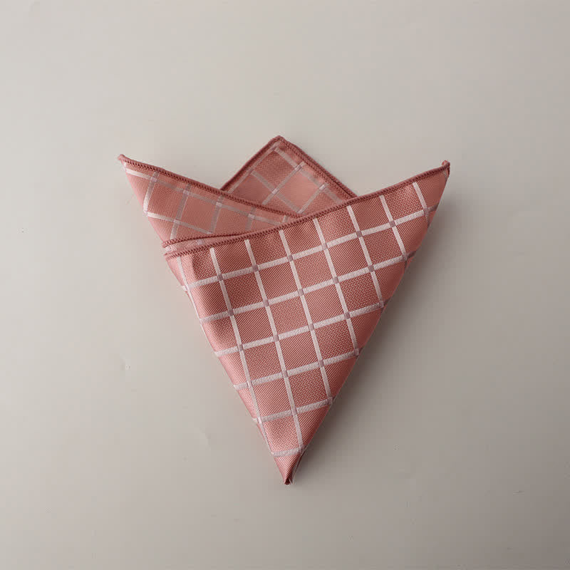 Fazzoletto da taschino da uomo con motivo a quadri in colori saturi retrò - Rosa - image 6