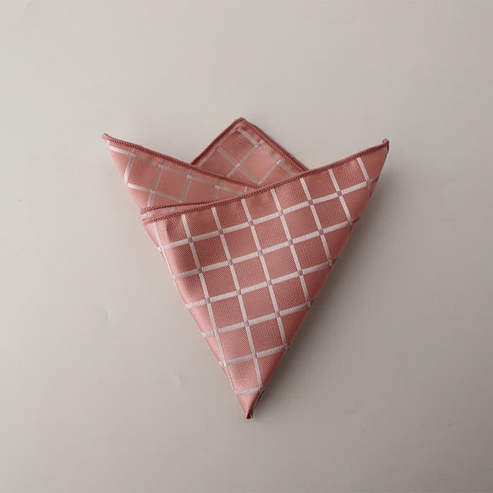 Fazzoletto da taschino da uomo con motivo a quadri in colori saturi retrò - Rosa - image 6