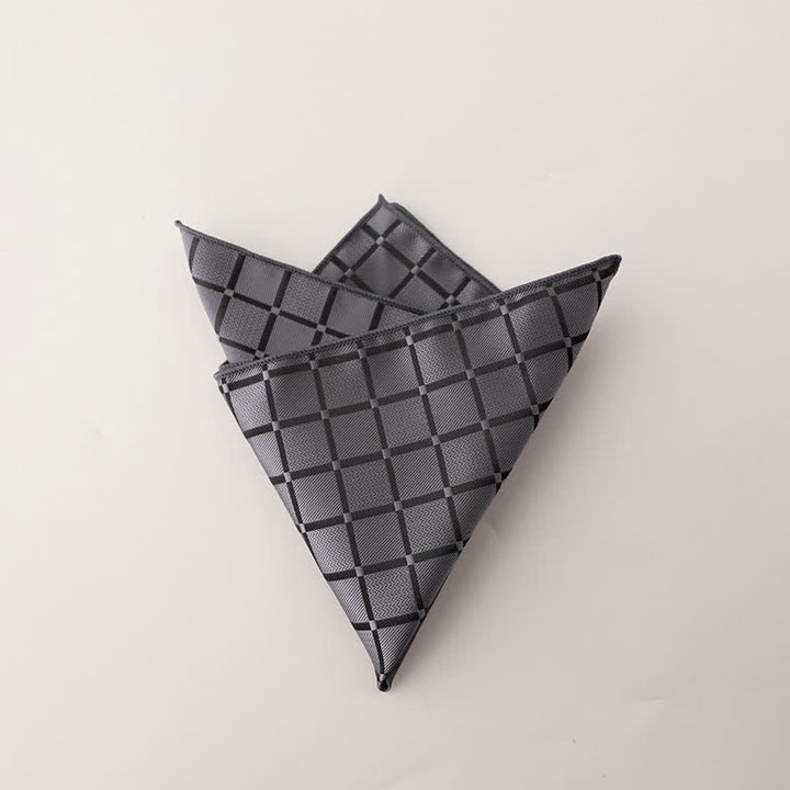 Fazzoletto da taschino da uomo con motivo a quadri in colori saturi retrò - Grigio - image 12