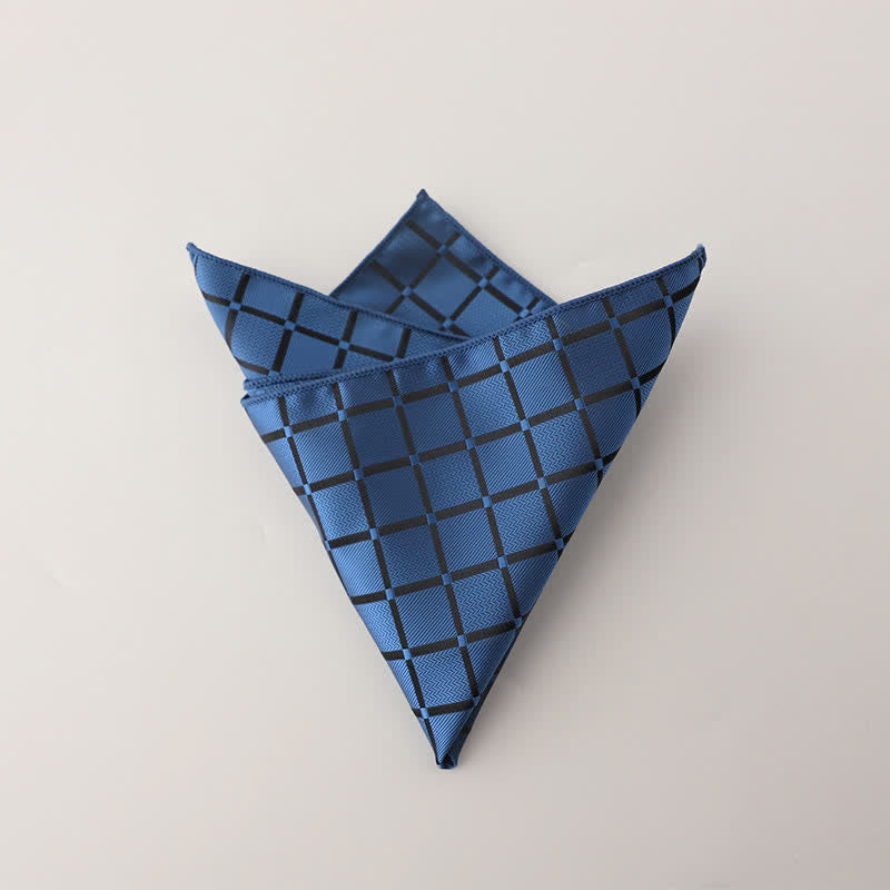 Fazzoletto da taschino da uomo con motivo a quadri in colori saturi retrò - Blu - image 8