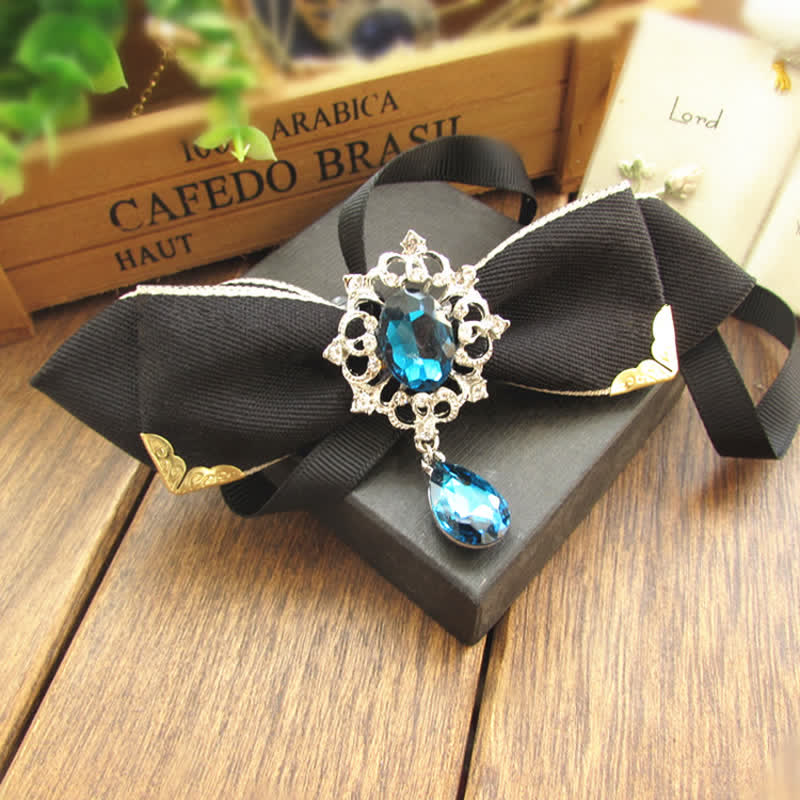 Papillon con strass per matrimonio e sposa - Nero - image 2