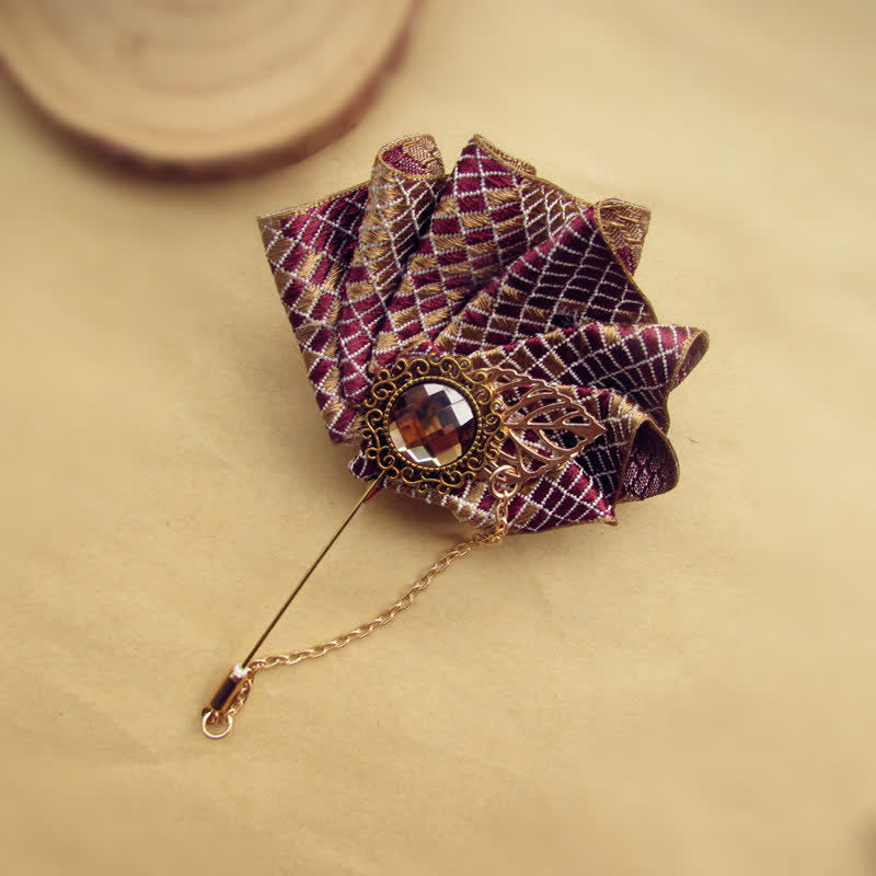 Set di 2 papillon con motivo a quadri bordeaux e champagne - image 3