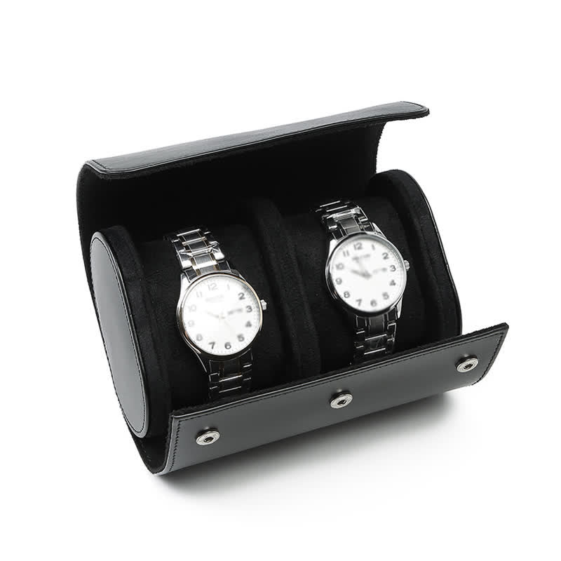 Custodia da viaggio in pelle per orologio con iniziali personalizzate - 2-Posizione - Nero - image 10