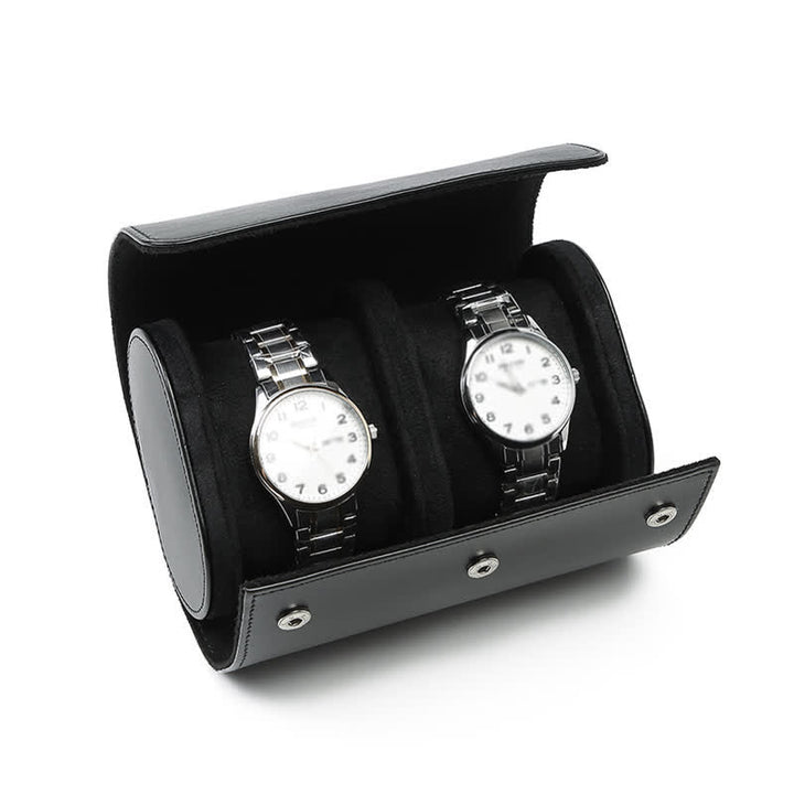 Custodia da viaggio in pelle per orologio con iniziali personalizzate - 2-Posizione - Nero - image 10
