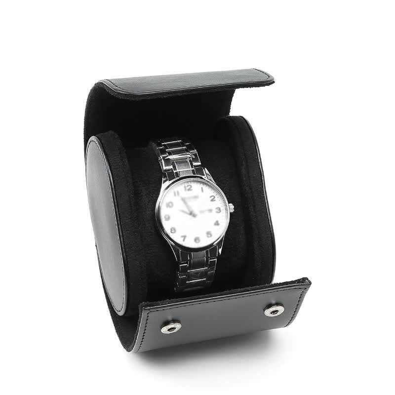 Custodia da viaggio in pelle per orologio con iniziali personalizzate - 1-Posizione - Nero - image 9