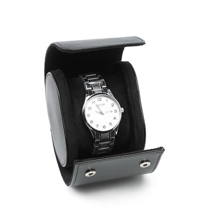Custodia da viaggio in pelle per orologio con iniziali personalizzate - 1-Posizione - Nero - image 9