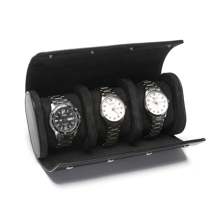 Custodia da viaggio in pelle per orologio con iniziali personalizzate - 3 posizioni - Nero - image 11