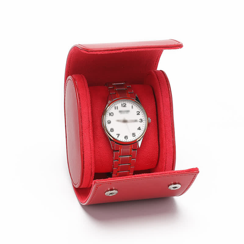 Custodia da viaggio in pelle per orologio con iniziali personalizzate - 1-Posizione - Rosso - image 18